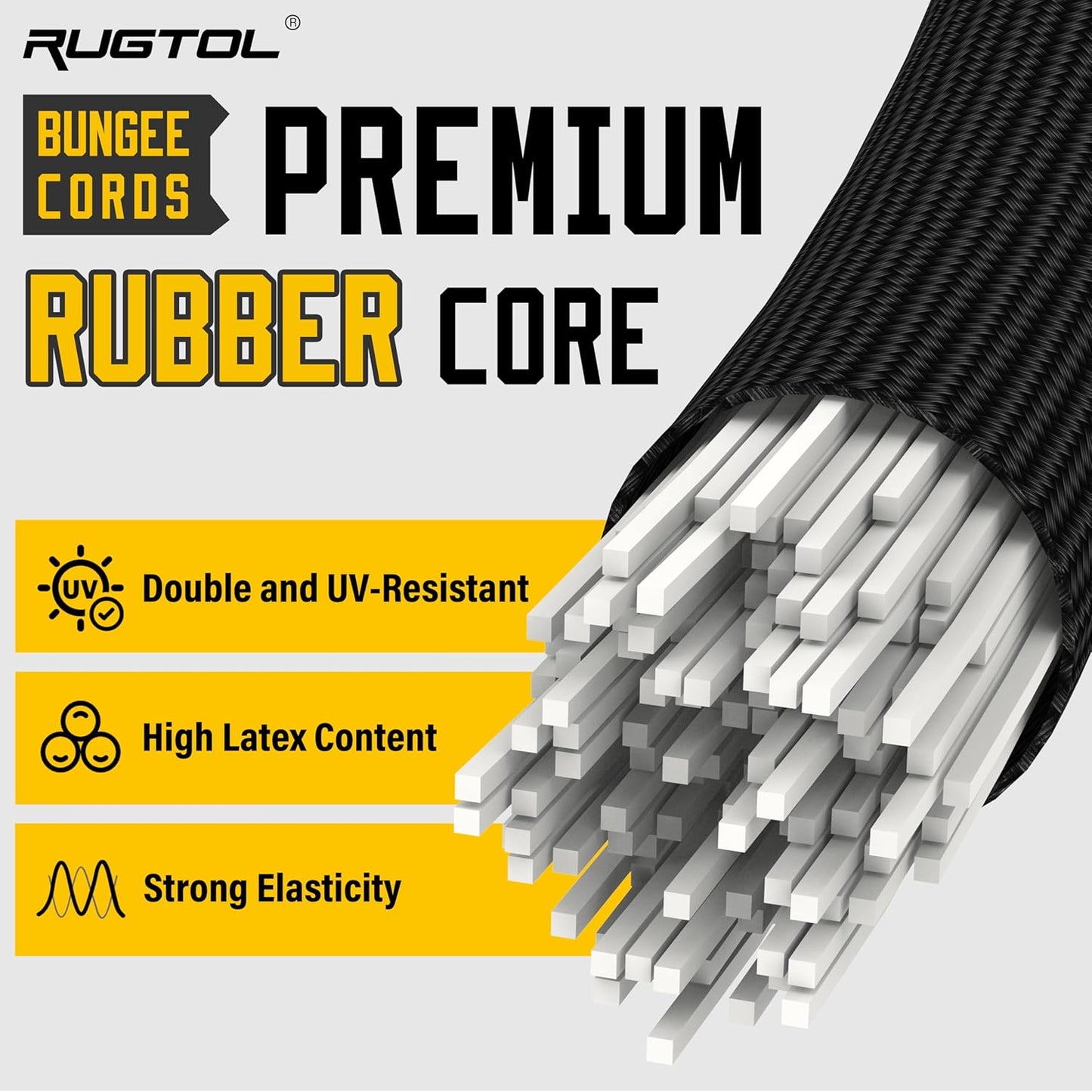Bungee Cords with Carabiner Hooks, Adjustable Bungee Cords with Clip Heavy Duty 48 inch, Easy to Adjust Rubber Black Bungee Straps with Carabiner Hooks and Clips for Hang, Tarp, Boat Cover, 6 Pack