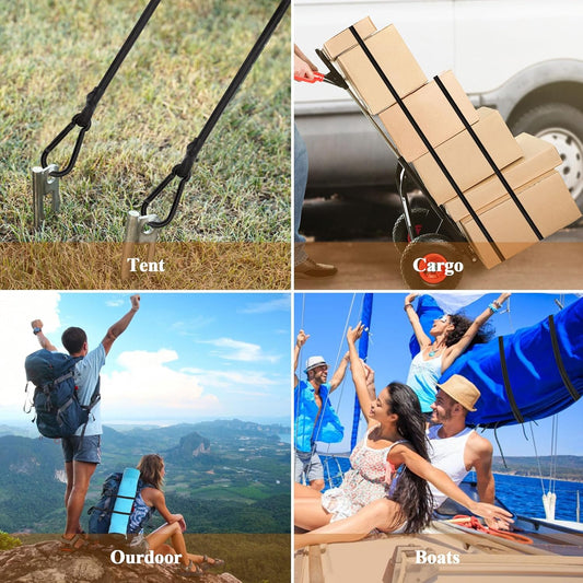 Rugtol Heavy Duty Bungee Cords with Carabiner – Secure, Durable, and Versatile