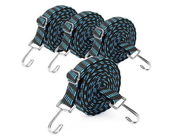 Bungee Cords Heavy Duty Outdoor, Long Adjustable Bungee Cords with Hooks Flat, 80 Inch High Elastic Rubber Bungee Straps with Hooks for Luggage, Roof Racks, Tarpaulin, Moving Cargo, Camps, Tarps