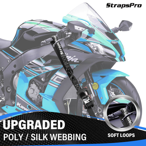 Ratchet Straps, 10FT - 4400lb Break Strength Tie Down Straps Ratchet Heavy Duty, 2 Pack Cargo Straps Ratcheting with Integrated Soft Loops Truck Straps for Motorcycle, Car, ATV, UTV