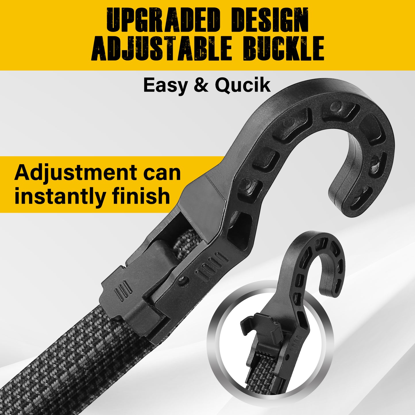 Bungee Cords with Hooks, Adjustable Bungee Cords Heavy Duty Outdoor 40 inch Long, Extra Strong Black Adjust Elastic Bungee Strap Tie Down Rope with Plastic Hooks for Camping, Tarps, Trucks, Bick Rack