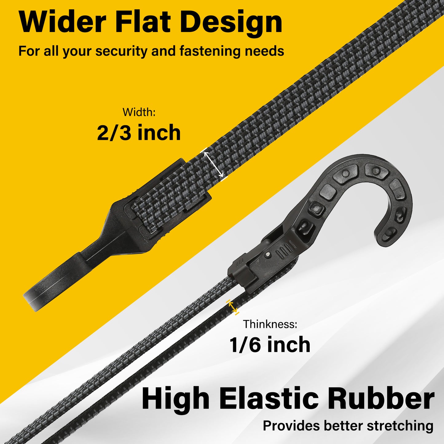 Bungee Cords with Hooks, Adjustable Bungee Cords Heavy Duty Outdoor 40 inch Long, Extra Strong Black Adjust Elastic Bungee Strap Tie Down Rope with Plastic Hooks for Camping, Tarps, Trucks, Bick Rack